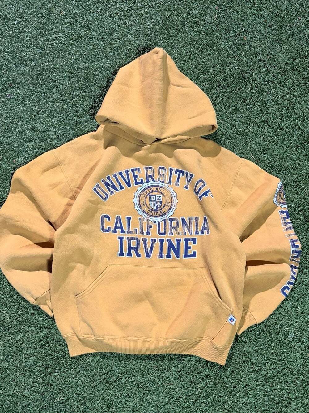 Russell Athletic University of California Irvine Hoodie Size S Yellow